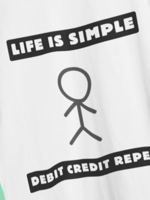 Debit Credit Repeat | Pure Cotton Round Neck Half Sleeve Unisex T-Shirt