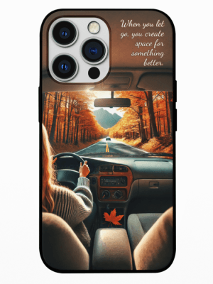 A Girl Driving Car Fall Season Mobile Back Case