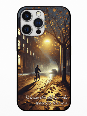A Boy Riding Bicycle On Road Fall Season Mobile Back Case