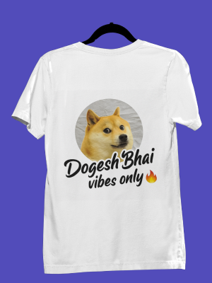 Dogesh Bhai Vibes Only | Pure Cotton Round Neck Half Sleeve Unisex T-Shirt