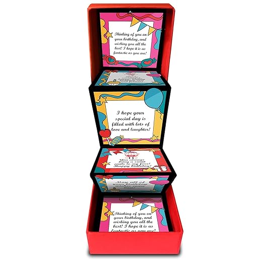 exciting Lives - Birthday Messages Popup Gift Box - Gift for Birthday, Anniversary, For Friends, Boyfriend, Girlfriend, Husband, Wife, Siblings - 8 x 8 x 2.5 cm 2 exciting Lives - Birthday Messages Popup Gift Box - Gift for Birthday, Anniversary, For Friends, Boyfriend, Girlfriend, Husband, Wife, Siblings - 8 x 8 x 2.5 cm - Image 2