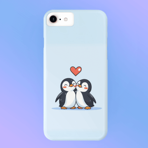 Cute Penguin Love Couple Mobile Back Cover - Image 4