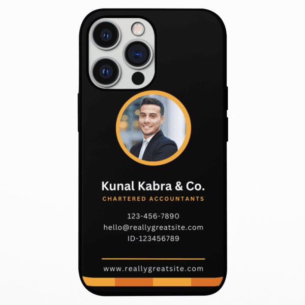 Professional Visiting Card Design Glossy Metal + TPU Mobile Back Cover
