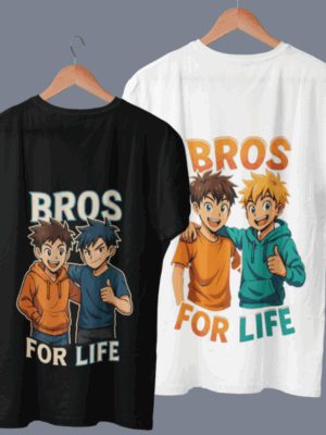 Brothers for Life Pair of 2 Tees Friendship Day Special | Pure Cotton Round Neck Half Sleeve Boys T-Shirt