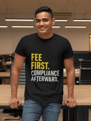 No Fee No Compliance | Pure Cotton Round Neck Half Sleeve Unisex T-Shirt