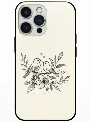 Lovebirds in Bloom Mobile Back Cover