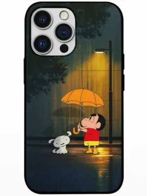 Shinchan in the Rain Mobile Back Cover